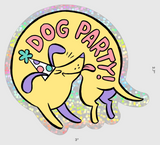 Dog Party Glitter Sticker